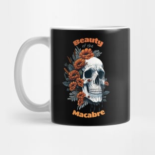 Celebrating Life, Darling Skulls and Decorative Poppies, Poppies and Lady skull, sugar skull, dark, La catrina, calavera, bones, gothic floral lady Mug